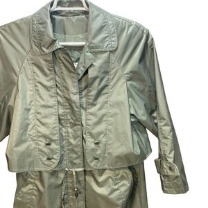 Women's‎ Raincoat Trench Sage Green Size 10 Long Jacket British Mist Trench Coat